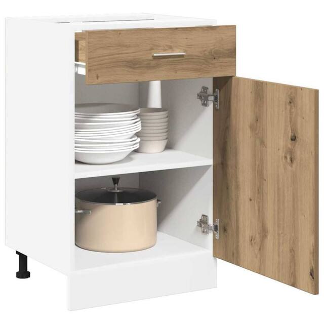 Berkfield Home Durable Drawer Bottom Cabinet Lyon Artisan Oak 40x46x81.5 cm Engi in Brown - image 1