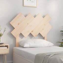 Berkfield Home Bed Headboard 92x3x81 cm Solid Wood Pine in Light Tan - Size: 92 x 3 x 81 cm - thumbnail 2