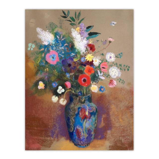 "Artery8 Bouquet of Flowers in a Vase Redon Vintage Wall Art Print Poster - Size: W24"" x H32""" - image 1