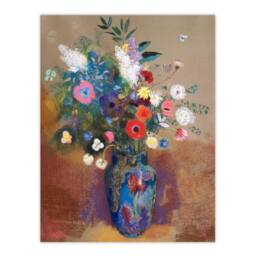 "Artery8 Bouquet of Flowers in a Vase Redon Vintage Wall Art Print Poster - Size: W24"" x H32""" - thumbnail 1