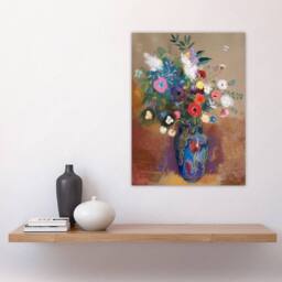 "Artery8 Bouquet of Flowers in a Vase Redon Vintage Wall Art Print Poster - Size: W24"" x H32""" - thumbnail 4