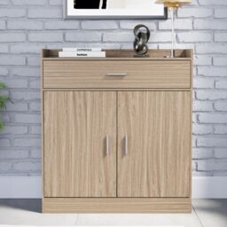 Home Discount Vida Designs Dalby 2 Door 1 Drawer Shoe Cabinet Storage in Brown - thumbnail 8