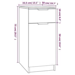 Berkfield Home Desk Cabinet Grey Sonoma 33.5x50x75 cm Engineered Wood - thumbnail 9