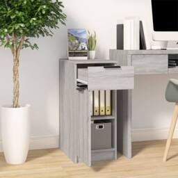 Berkfield Home Desk Cabinet Grey Sonoma 33.5x50x75 cm Engineered Wood - thumbnail 3