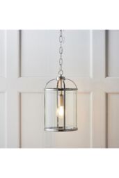 Netlighting Lambeth 1 Light Ceiling Pendant Clear Glass Satin Nickel E27 - thumbnail 2