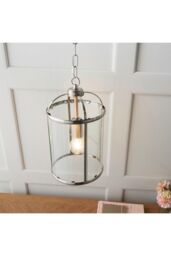 Netlighting Lambeth 1 Light Ceiling Pendant Clear Glass Satin Nickel E27 - thumbnail 5