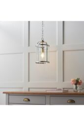 Netlighting Lambeth 1 Light Ceiling Pendant Clear Glass Satin Nickel E27 - thumbnail 4