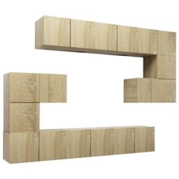 Berkfield Home 10 Piece TV Cabinet Set Sonoma Oak Engineered Wood in Brown - thumbnail 2