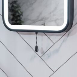 ValueLights Mirror Matte Black IP44 Rated Bathroom Battery Operated 30 x 40cm Mirror Light - Size: 30 x 40 cm - thumbnail 3
