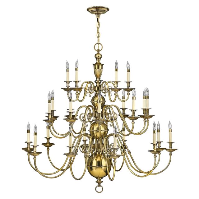 Loops 25 Bulb Chandelier Hanging Pendant LIght Burnished Brass LED E14 40W Bulb in Metallics