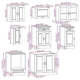 Berkfield Home Elegant 8 Piece Kitchen Cabinet Set Kalmar Old Wood Engineered Wood in Brown - thumbnail 8