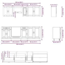 Berkfield Home Elegant 8 Piece Kitchen Cabinet Set Kalmar Old Wood Engineered Wood in Brown - thumbnail 7