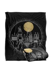 Harry Potter Hogwarts Full Moon Line Art Silky Touch Super Soft Throw Blanket 152 X 127 cm in White - thumbnail 2