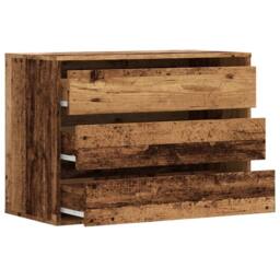 Berkfield Home Classic Corner Chest of Drawers Old Wood 80x41x58 cm Engineered Wood in Brown - Size: 80 x 41 x 58 cm - thumbnail 5