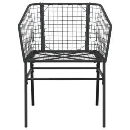 Berkfield Home 5 Piece Garden Dining Set Black Poly Rattan Glass - thumbnail 6