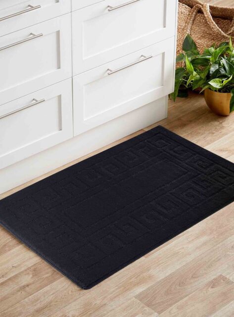 Desire Rugs Ivy Anti-Slip Greek Key Design Doormat - Machine Washable for Easy Care in Black - Size: 50 cm x 80 cm - image 1