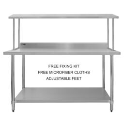 Monstershop 6ft Catering Bench With Single Over-Shelf in Silver - thumbnail 3
