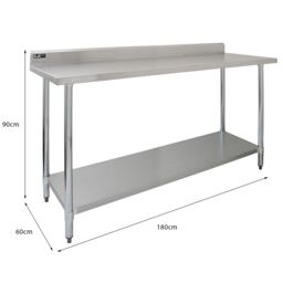 Monstershop 6ft Catering Bench With Single Over-Shelf in Silver - thumbnail 7