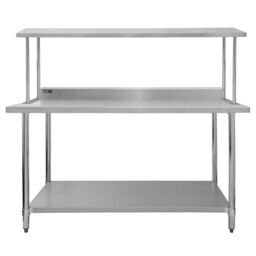 Monstershop 6ft Catering Bench With Single Over-Shelf in Silver - thumbnail 1