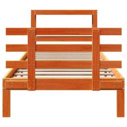 Berkfield Home Beautiful Bed Frame with Headboard Frame Wax Brown 75x190 cm Smal - Size: Small Single - thumbnail 5