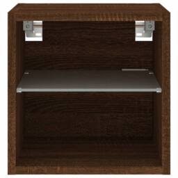 Berkfield Home TV Wall Cabinet with LED Lights Brown Oak 30x28.5x30 cm - thumbnail 8