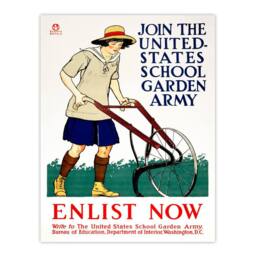 Artery8 Edward Penfield Framed Wall Art United States School Garden Army in White - Size: A4 - thumbnail 3