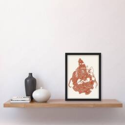 Artery8 Butterfly on Nasturtium Flower Vintage Framed Wall Art Print van Hoytema in Red - Size: A4 - thumbnail 4