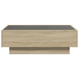 Berkfield Home Coffee Table with LED Sonoma Oak 90x50x30 cm Engineered Wood in Brown - Size: 90 x 50 x 30 cm - thumbnail 6