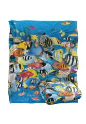 JQ Licensing Royce Mcclure Tropic Fish Day Dive Silky Touch Super Soft Throw Blanket 152 X 127 cm in White - thumbnail 2