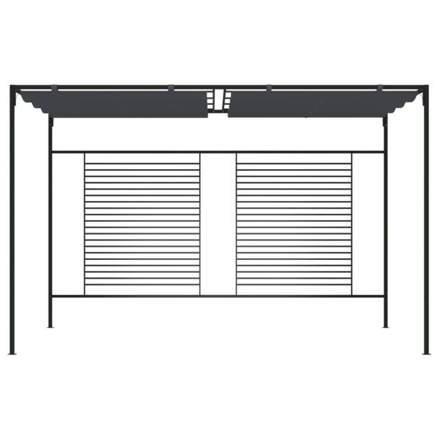 Berkfield Home Gazebo with Retractable Roof 4x3x2.3 m Anthracite 180 g/m ² in Black - image 1