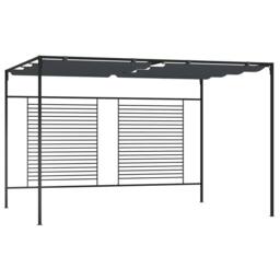 Berkfield Home Gazebo with Retractable Roof 4x3x2.3 m Anthracite 180 g/m ² in Black - thumbnail 2