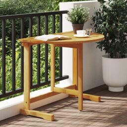 Berkfield Home Folding Balcony Table 90x60x72 cm Solid Wood Acacia in Brown - Size: 90 x 60 x 72 cm - thumbnail 1