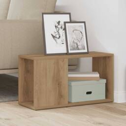 Berkfield Home TV Cabinet Artisian Oak 60x24x32cm Engineered Wood in Brown - Size: 60 x 24 x 32 cm - thumbnail 3