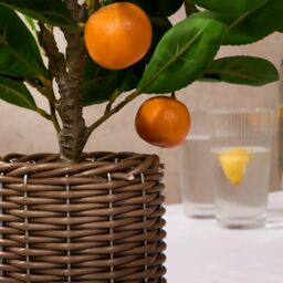OHS Artificial Orange Tree Plant in Pot Kitchen New Home Natural Style in Burnt Orange - thumbnail 2