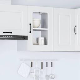 Berkfield Home Kitchen Wall Cabinet with Glass Door Kalmar White Engineered Wood - thumbnail 4