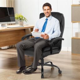 Costway Executive Chair 6 Point Massage 360 Swivels Adjustable High Back Office Chair in Black - thumbnail 3