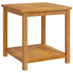 Berkfield Home Side Table Solid Acacia Wood 45x45x45 cm in Brown - Size: 45 x 45 x 45 cm - thumbnail 3