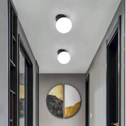 COMELY Modern Ball Wall Lights E27 Wall Lights Glass Shade 15 cm, Black - thumbnail 6