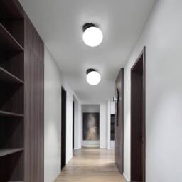 COMELY Modern Ball Wall Lights E27 Wall Lights Glass Shade 15 cm, Black - thumbnail 7