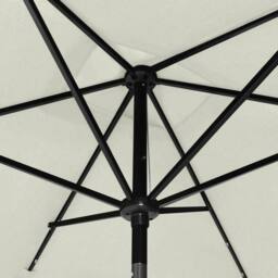 Berkfield Home Parasol with LEDs & Steel Pole Sand 2x3 m in Beige - thumbnail 7