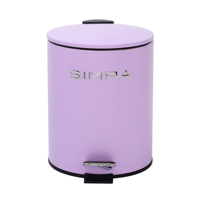 simpa 5L Slim Soft-Closing Pedal Dustbin in Lilac - image 1