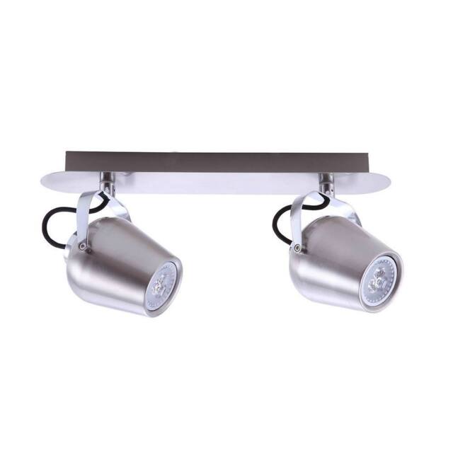 Netlighting Modern Spotlights Satin Nickel 2 Light LED GU10 in Grey
