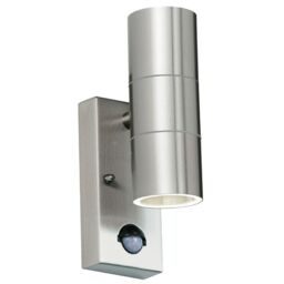 Loops IP44 Outdoor Twin Light Stainless Steel Round Doorway Lamp Wall Porch Security in Metallics