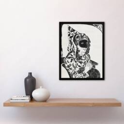 Artery8 Masked Woman with Cape Samuel J De Mesquita Framed Wall Art Print in White - Size: A4 - thumbnail 4