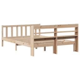 Berkfield Home Bed Frame without Mattress 150x200 cm King Size Solid Wood Pine in Light Brown - thumbnail 6