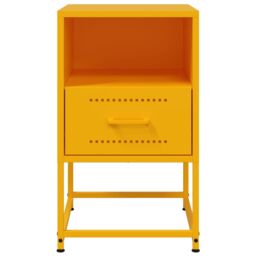 Berkfield Home Bedside Cabinets 2 pcs Mustard Yellow 36x39x60.5 cm Steel - thumbnail 5