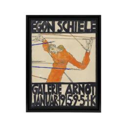 "Artery8 Arnot 1915 Exhibition Poster Ad Framed Canvas Wall Art Print Schiele in Orange - Size: W12"" x H16""" - thumbnail 1