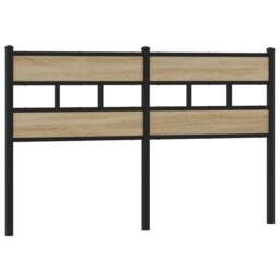 Berkfield Home Headboard Sonoma Oak 150 cm Iron & Engineered Wood in Brown - thumbnail 2