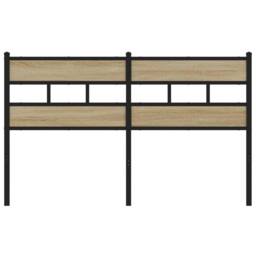 Berkfield Home Headboard Sonoma Oak 150 cm Iron & Engineered Wood in Brown - thumbnail 3