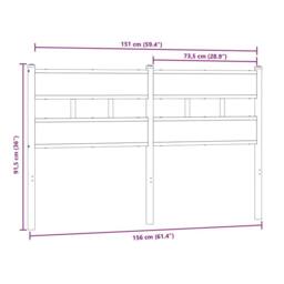 Berkfield Home Headboard Sonoma Oak 150 cm Iron & Engineered Wood in Brown - thumbnail 6